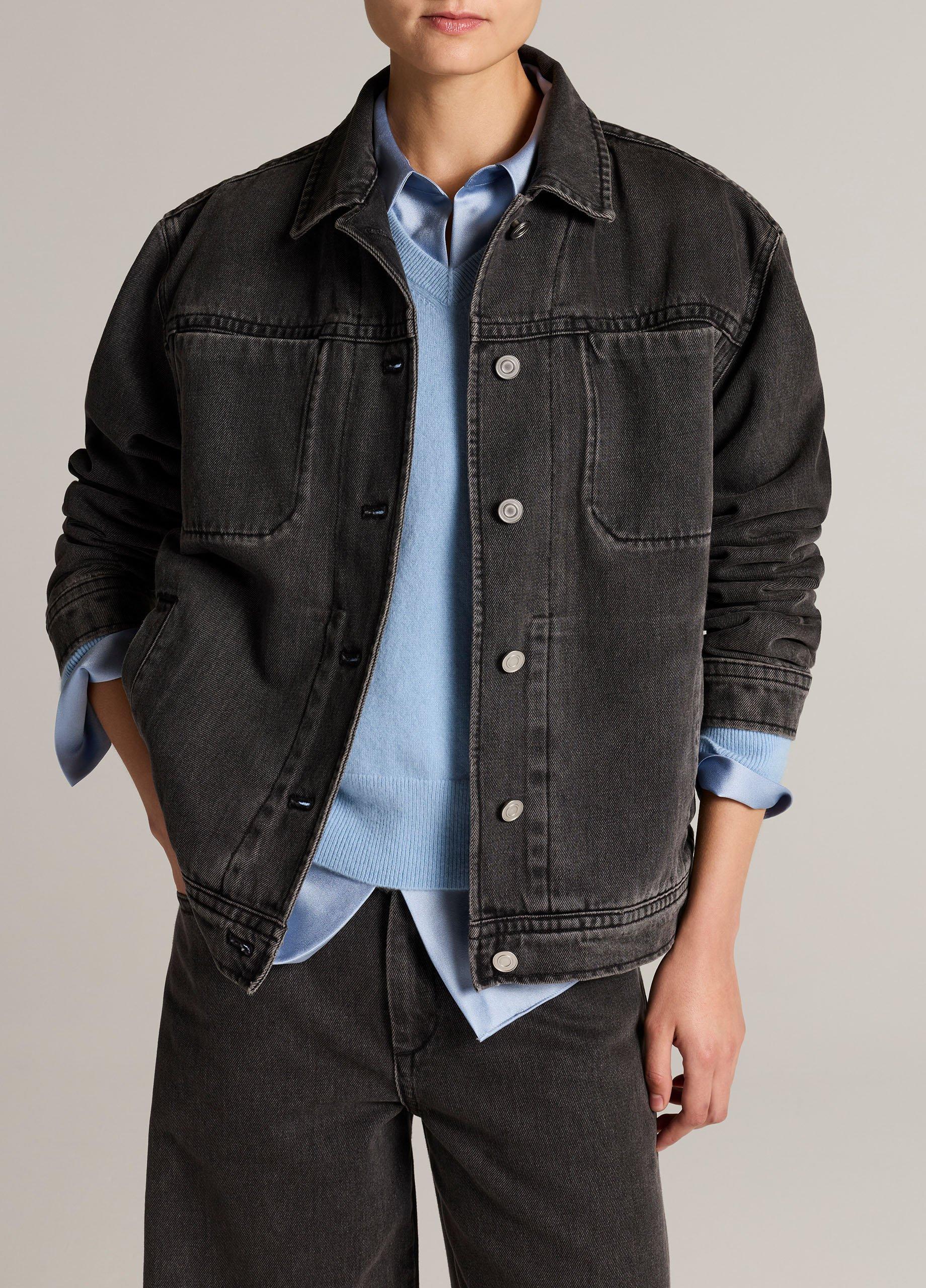 Washed Cotton Twill Trucker Jacket image number 0