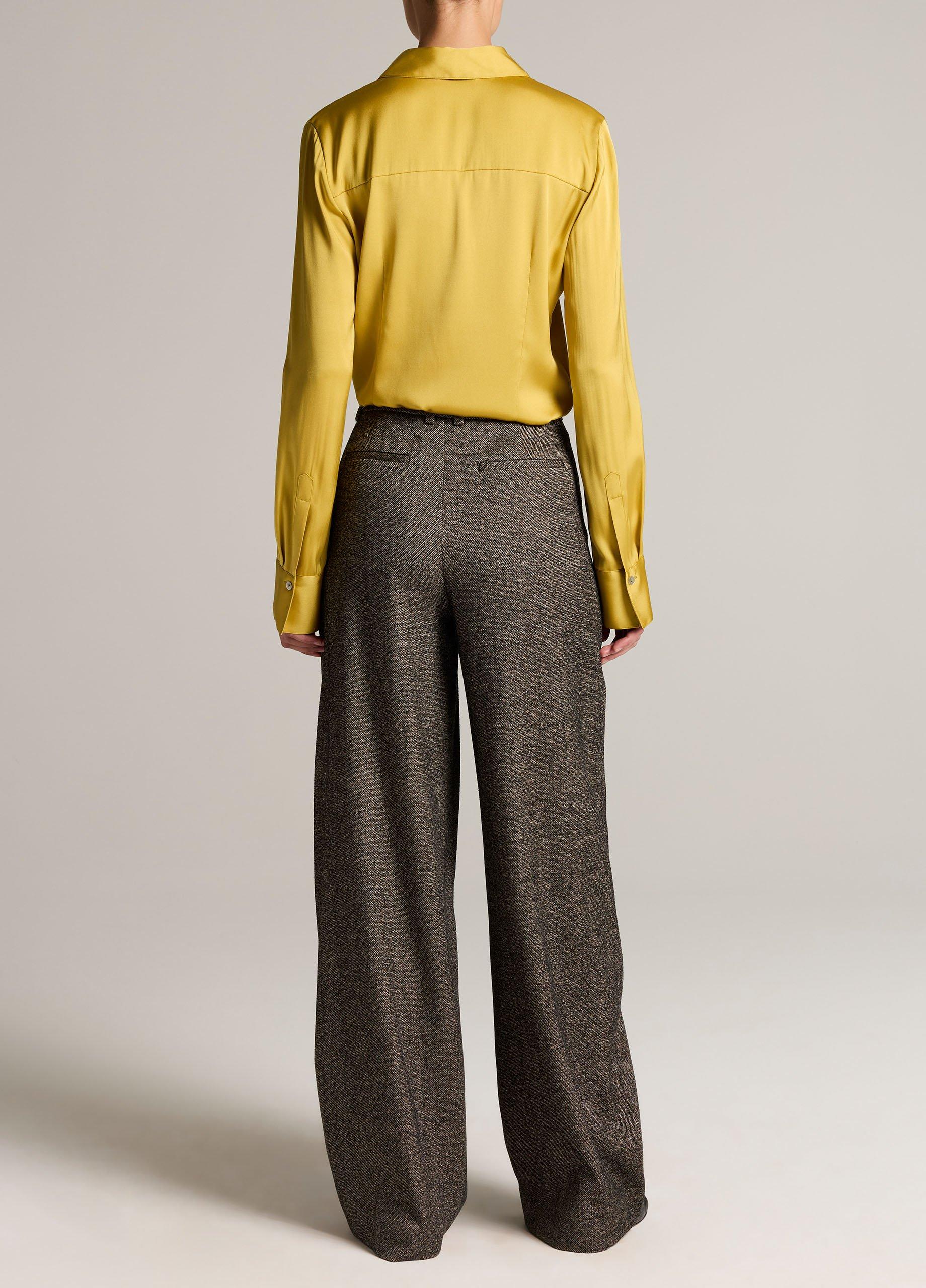 High-Rise Wool-Blend Pintuck Wide-Leg Trouser image number 2