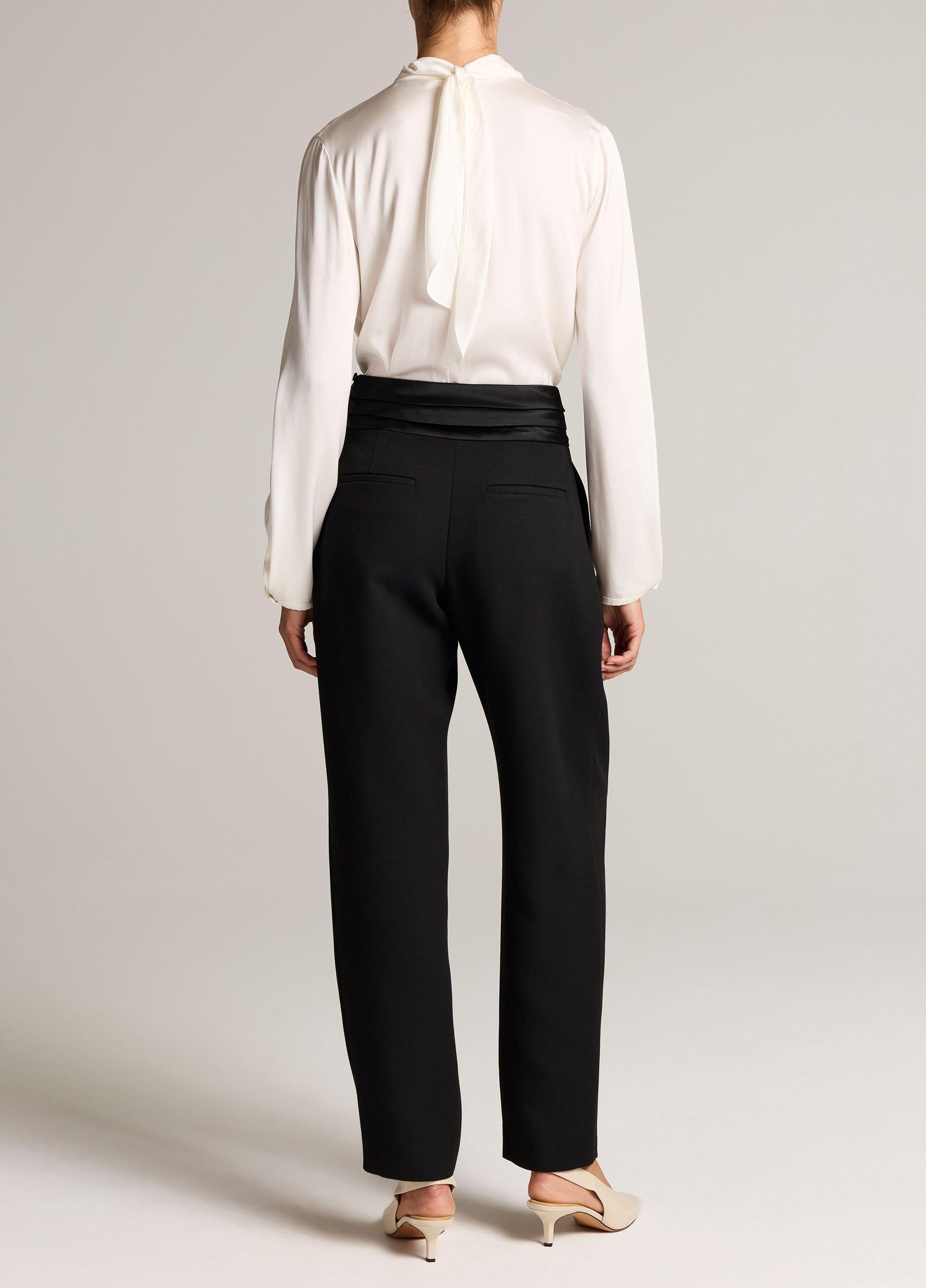 High-Rise Sculptural Carrot-Leg Tuxedo Pant image number 2