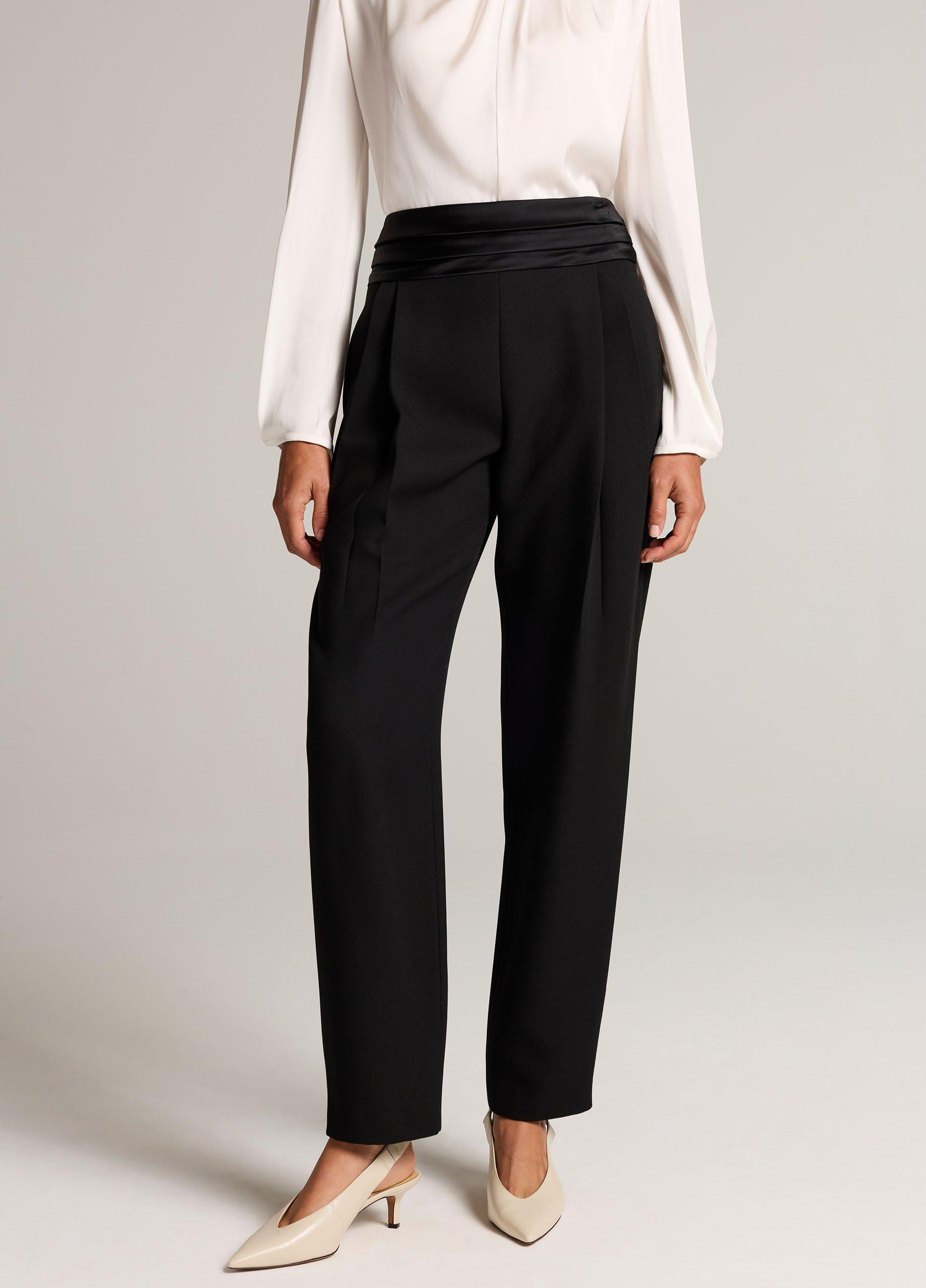 High-Rise Sculptural Carrot-Leg Tuxedo Pant image number 3