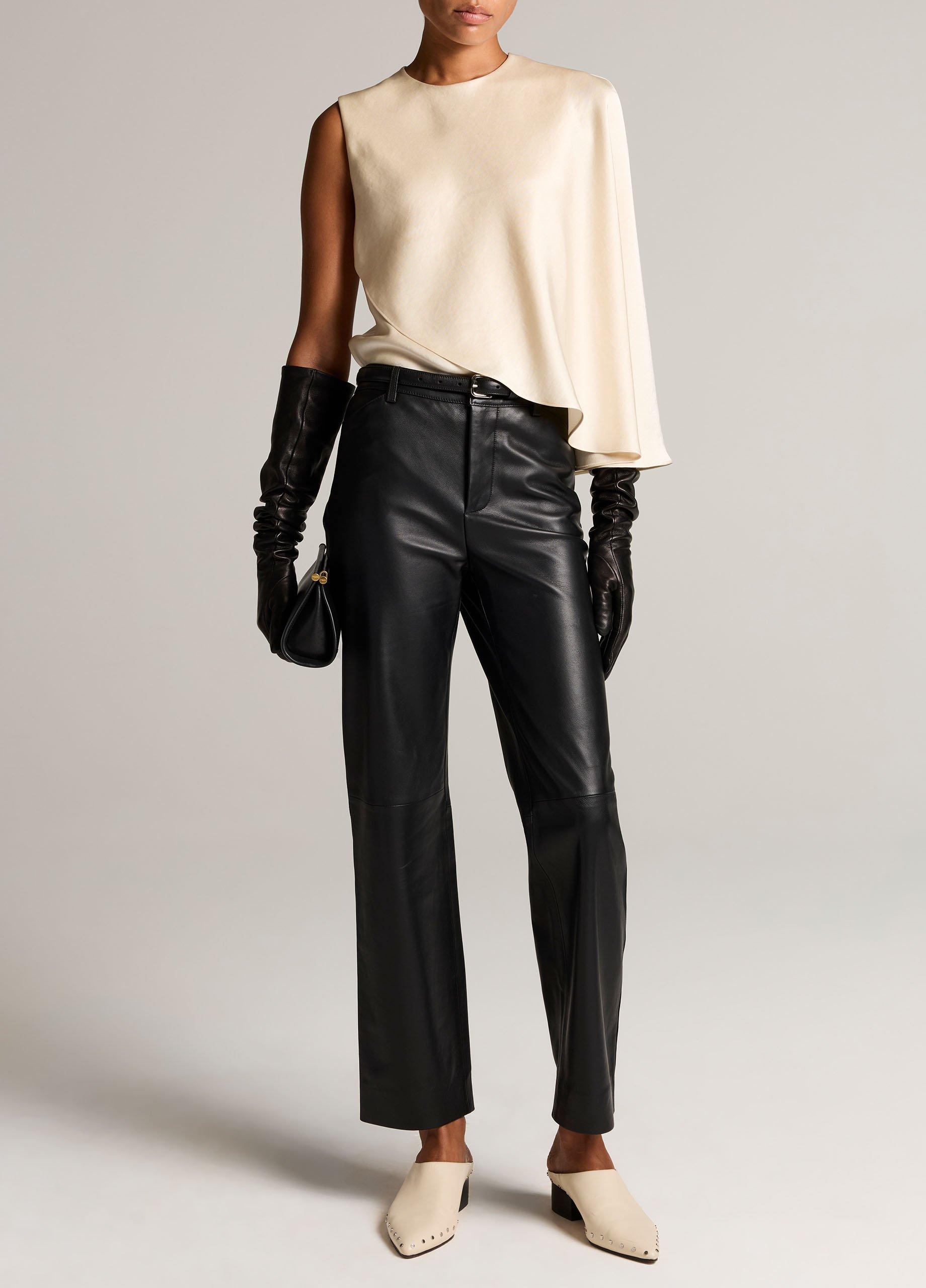 Satin Asymmetric Draped Cape Top image number 3