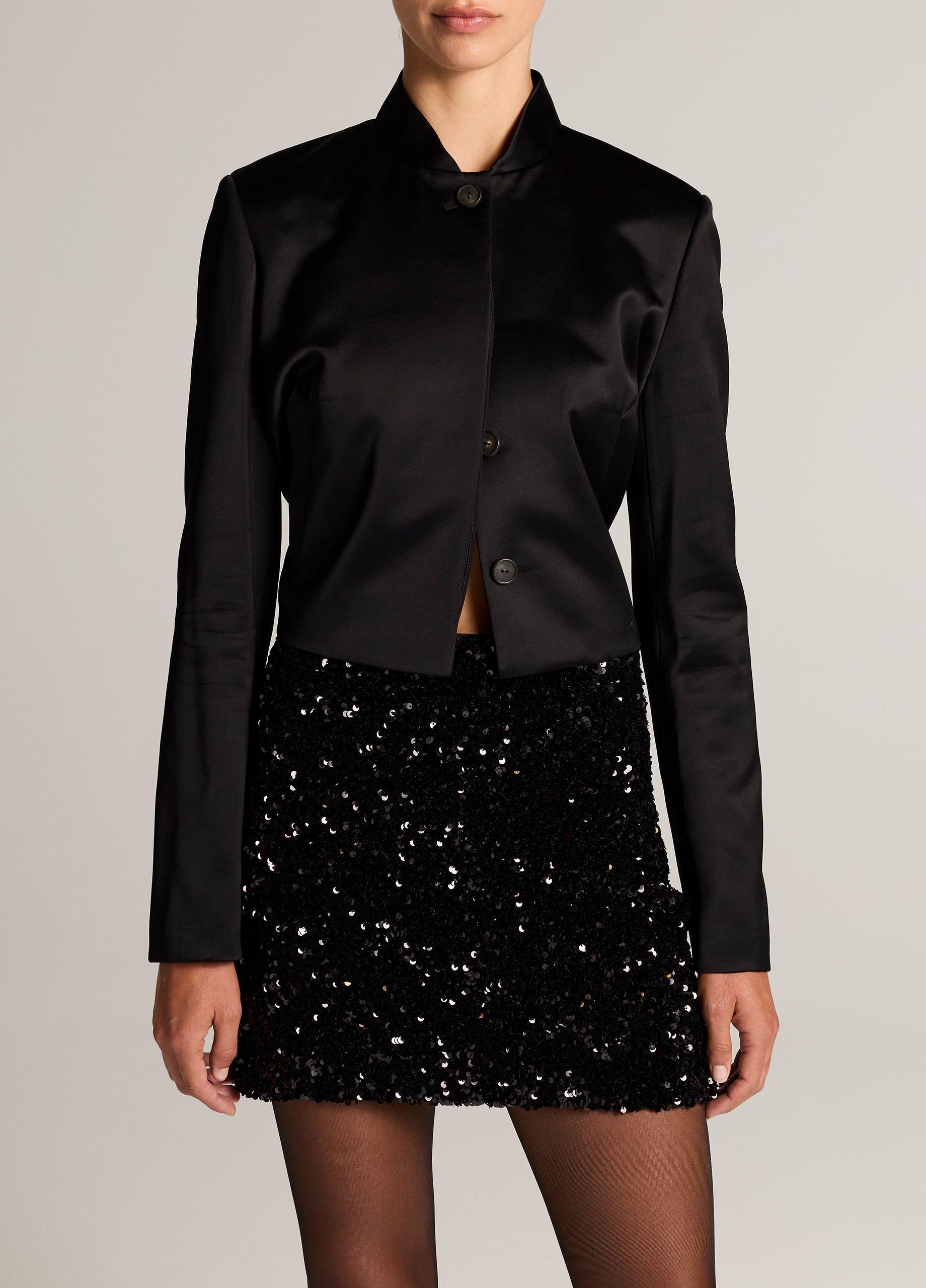 Cropped Satin Jacket image number 0