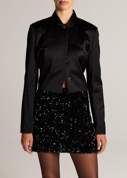 Cropped Satin Jacket
