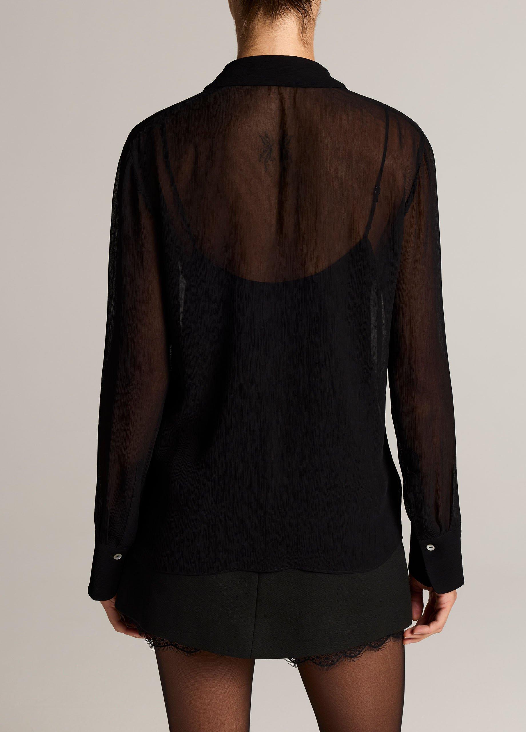 Sheer Crinkled Chiffon Blouse image number 2