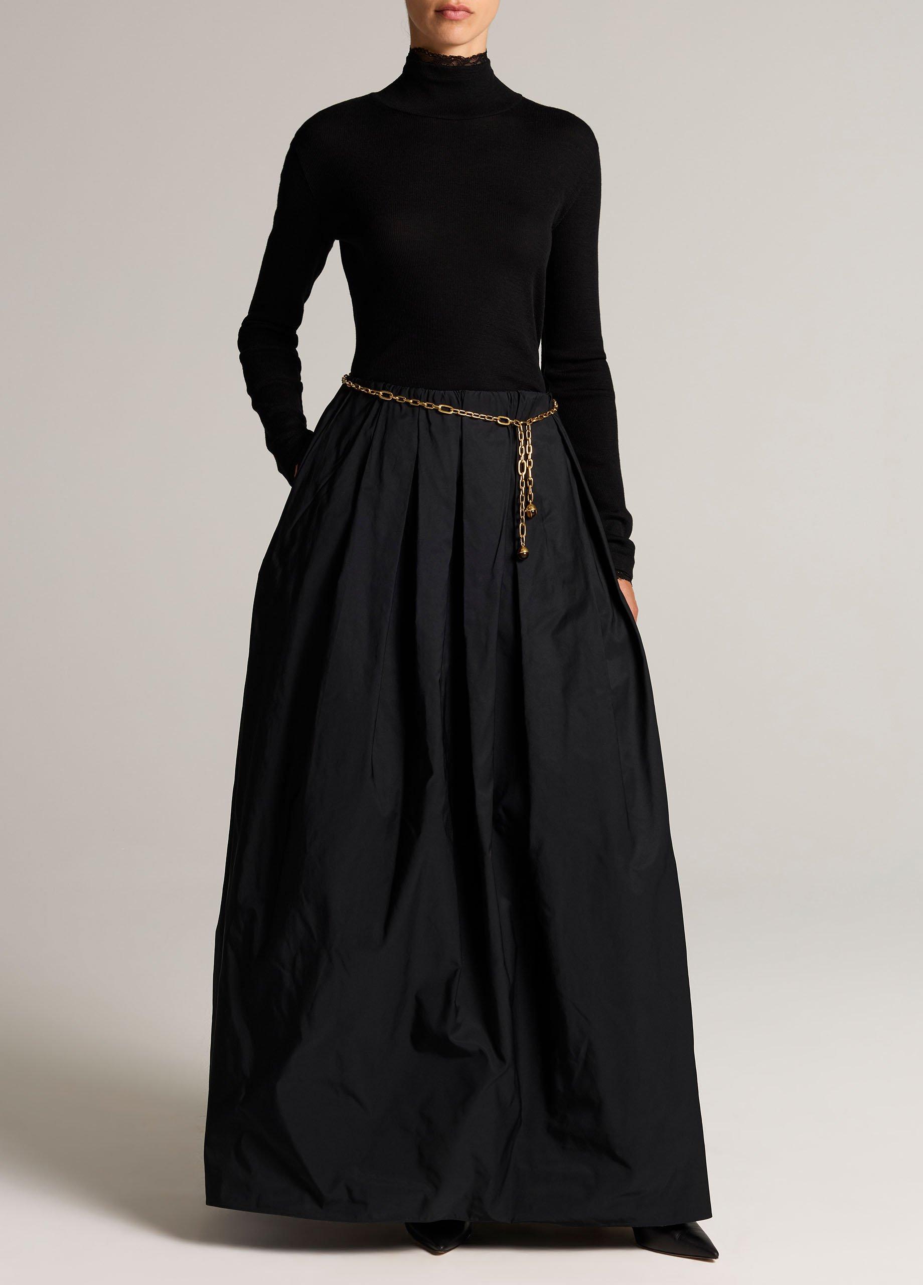 High-Rise Taffeta Evening Maxi Skirt image number 0