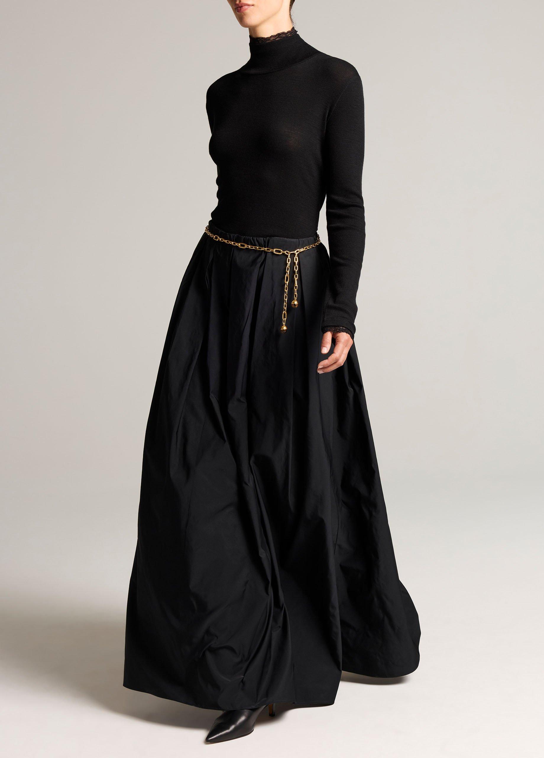 High-Rise Taffeta Evening Maxi Skirt image number 1