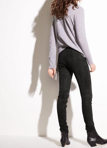 Zip Ankle Stretch-Suede Legging image number 3