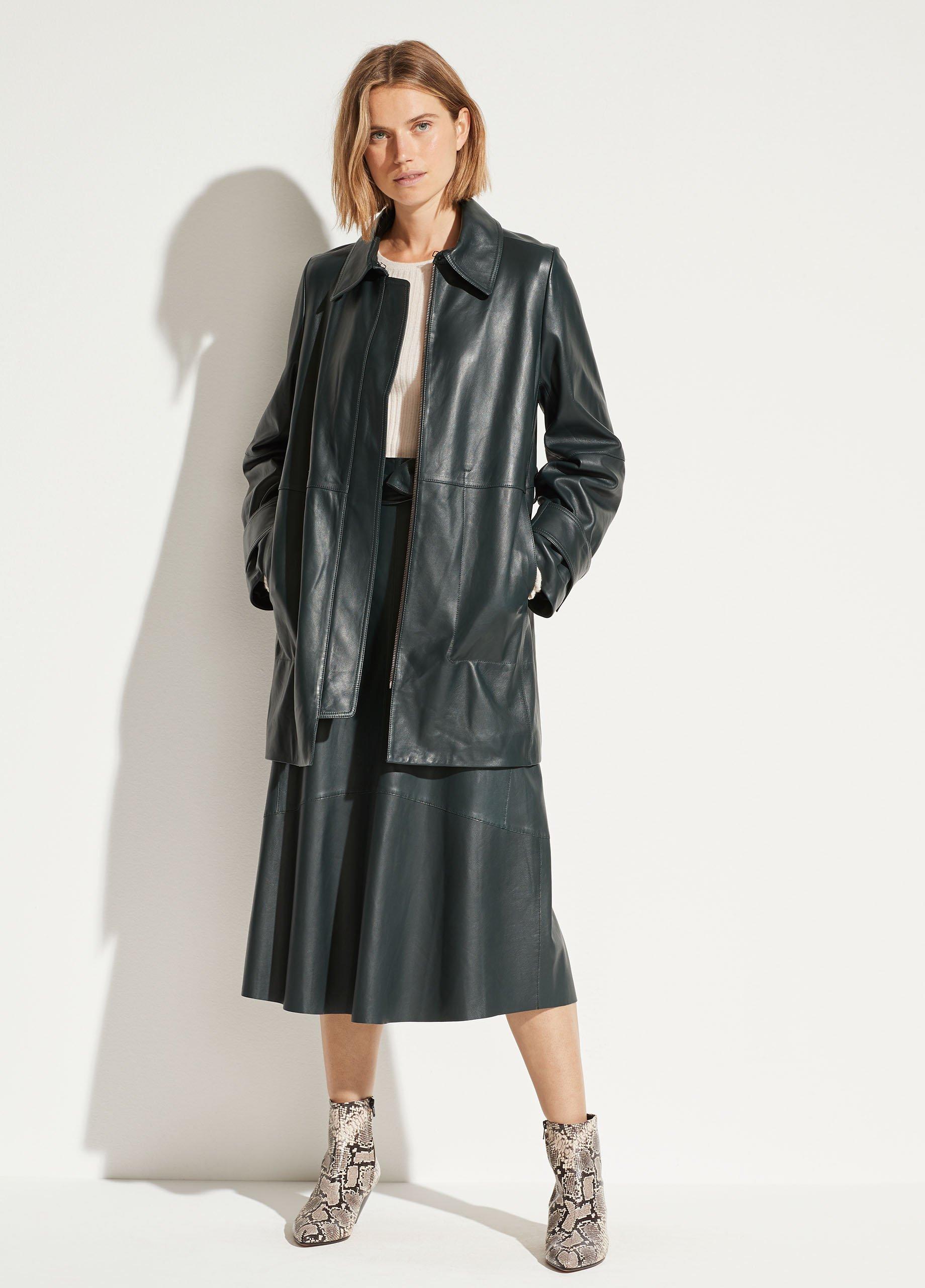 Short Leather Trench