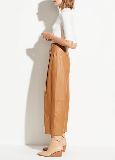 Cropped Leather Wide Leg Pant image number 2