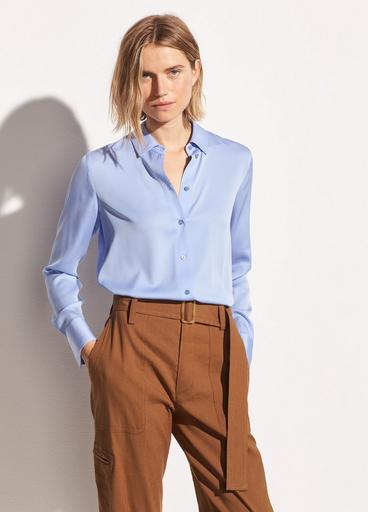 Stretch Silk Slim Fit Blouse image number 0