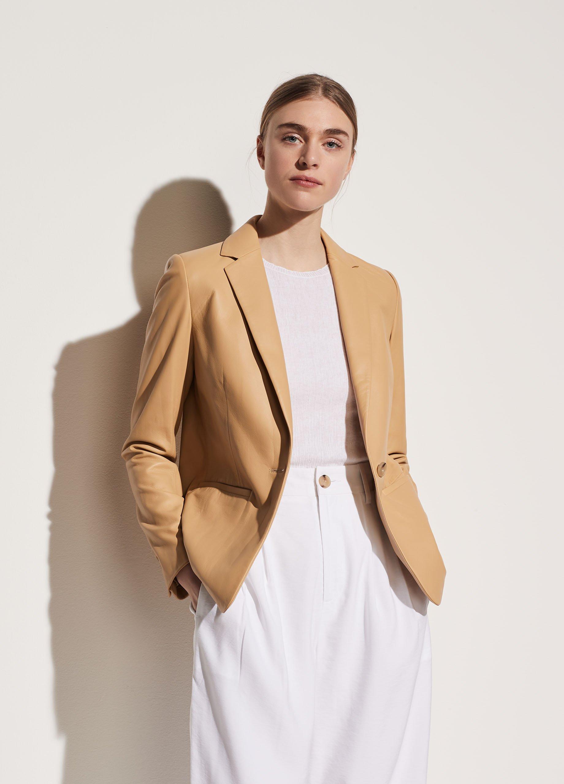 Fitted Leather Blazer image number 0