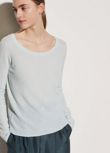 Cashmere Double Scoop Neck Pullover image number 0