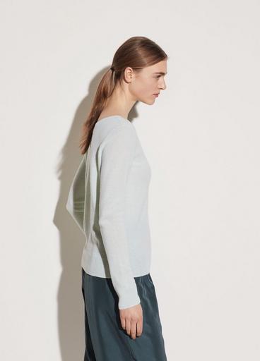Cashmere Double Scoop Neck Pullover image number 1