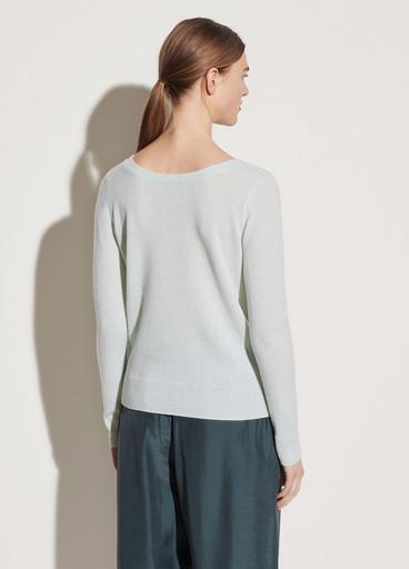 Cashmere Double Scoop Neck Pullover image number 2