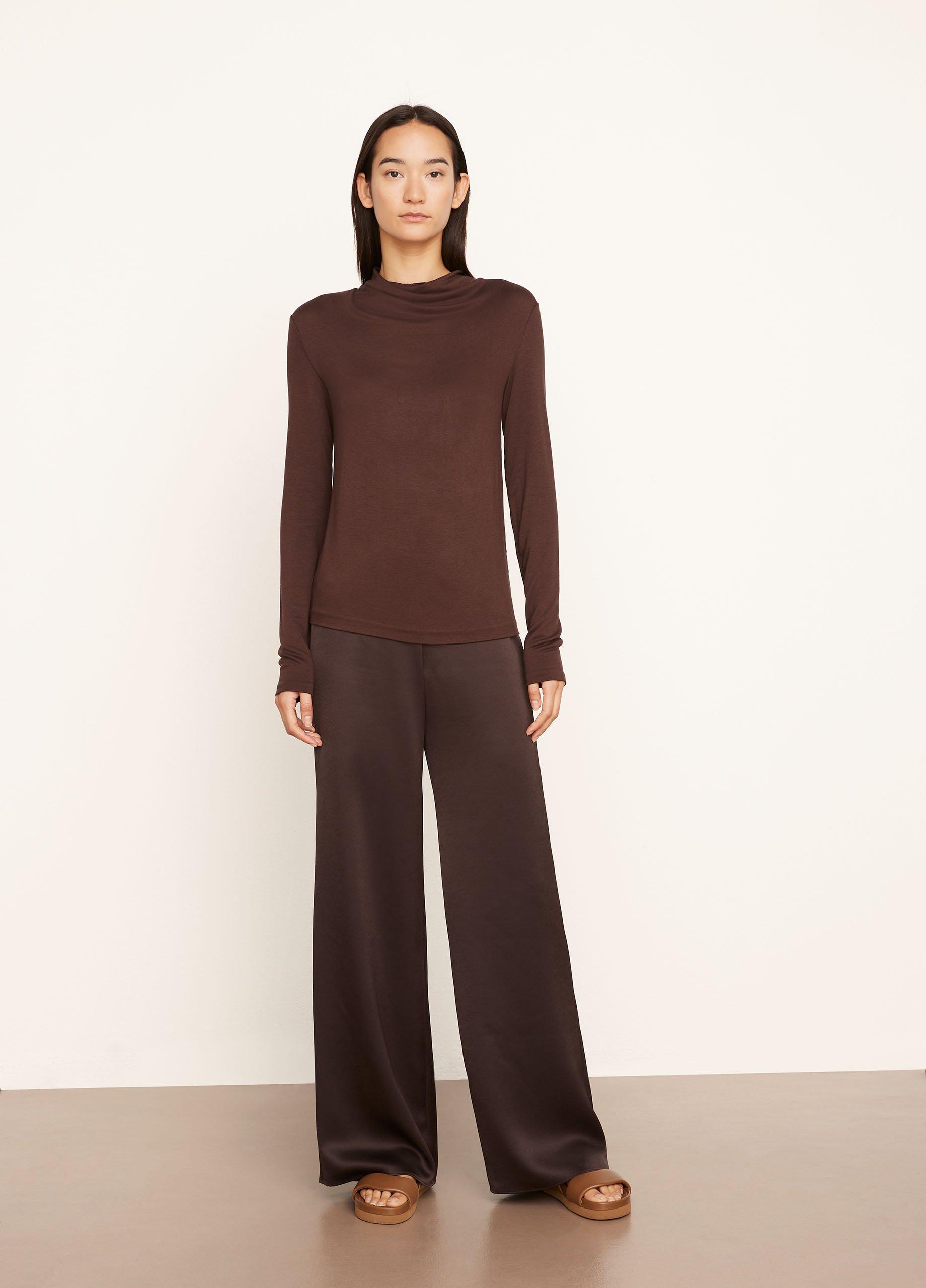 Draped Cowl Neck Long Sleeve Blouse image number 0