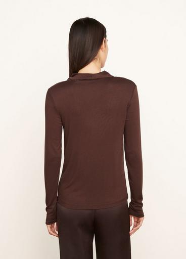 Draped Cowl Neck Long Sleeve Blouse image number 3