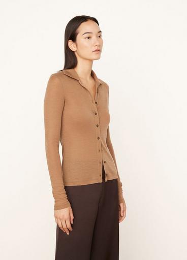 Long Sleeve Polo Button Cardigan image number 2
