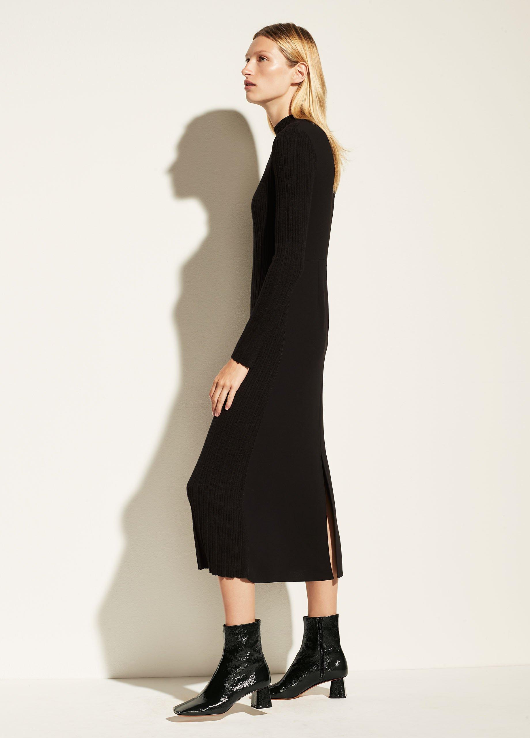 vince variegated rib sweater dress