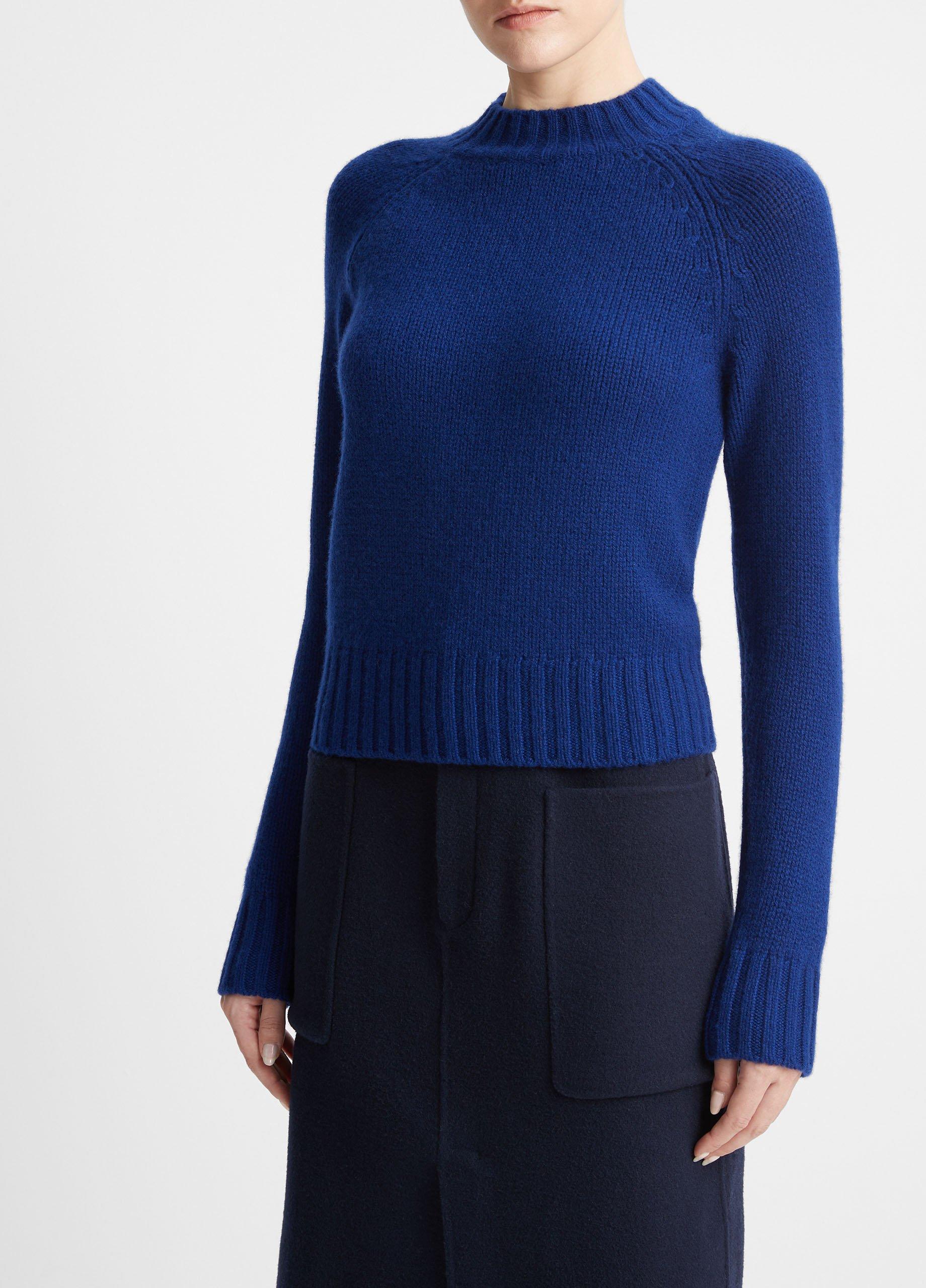 Cashmere Shrunken Mock Neck Sweater in Sweaters