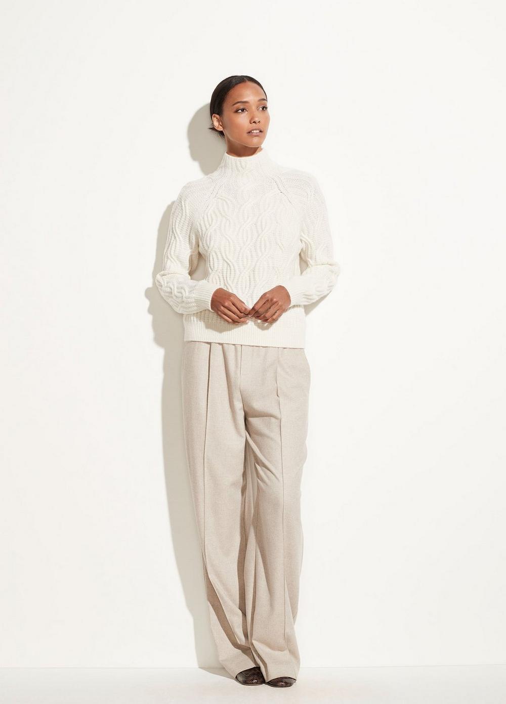 Cashmere Twisted Cable Turtleneck for Women | Vince