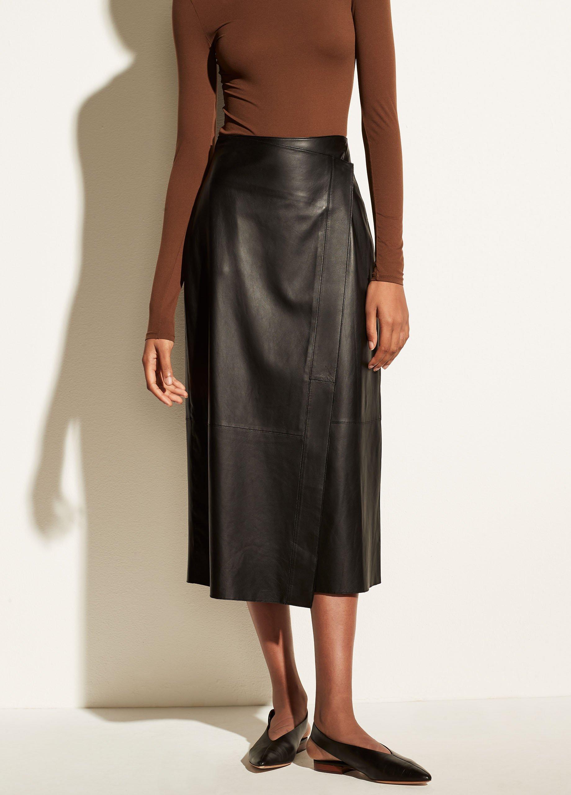 Leather Wrap Skirt in Vince Products Women | Vince
