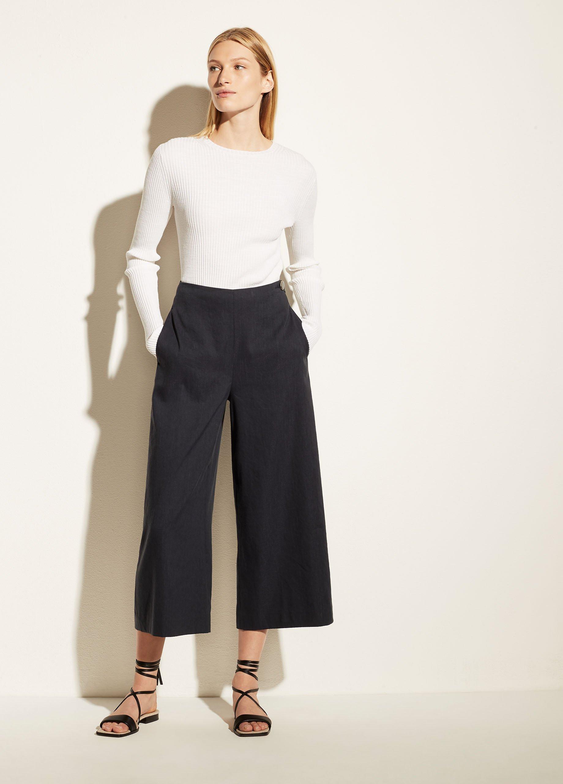 High-Waisted Cropped Wide-Leg Pants for Women