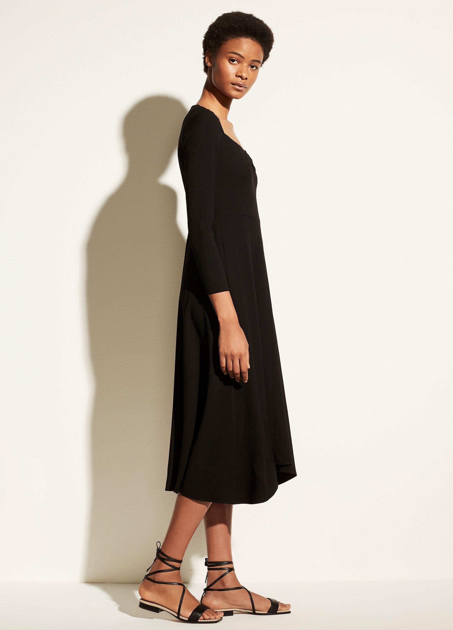 vince ruched long sleeve dress