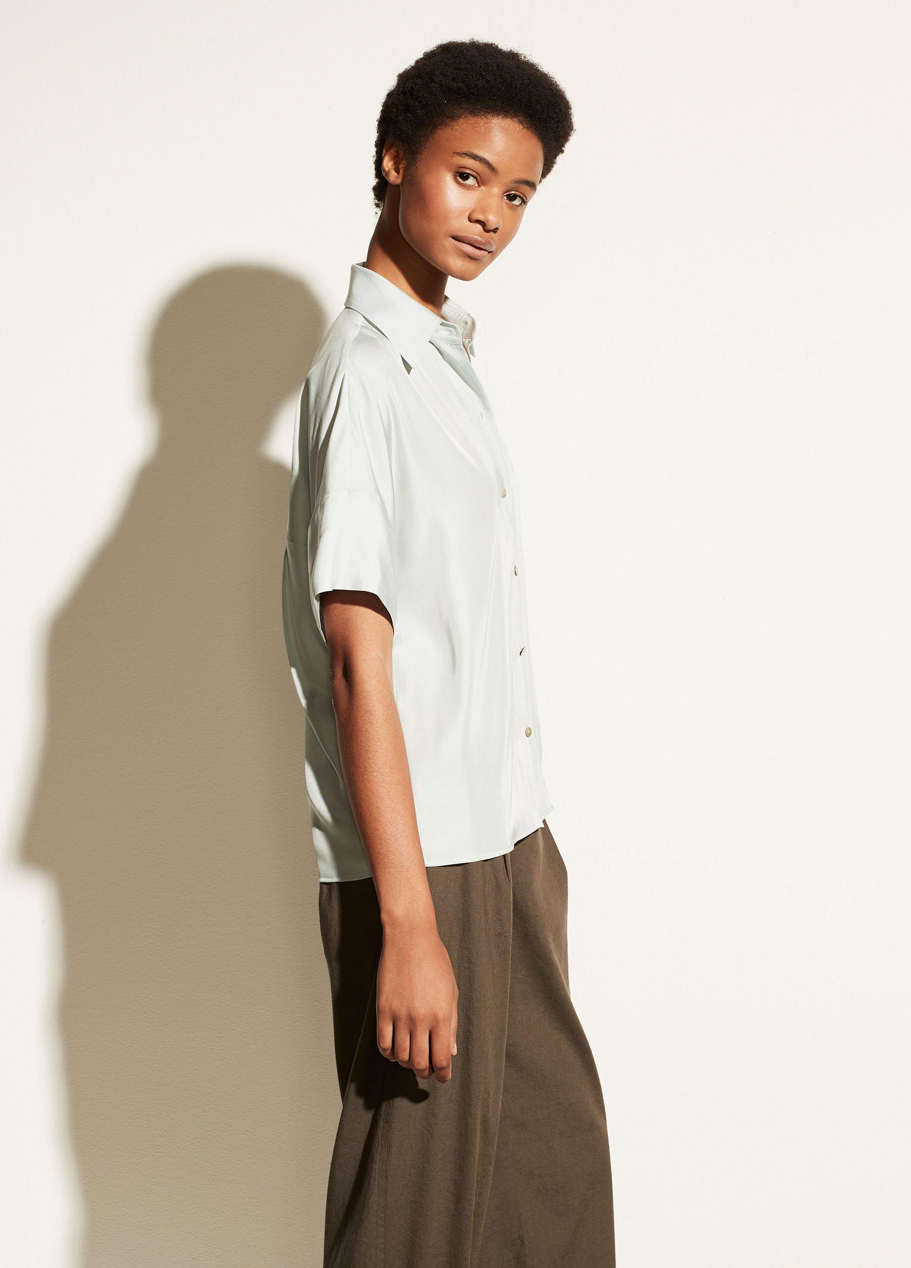 Utility Pocket Stitch Short Sleeve Shirt in Vince Products Women