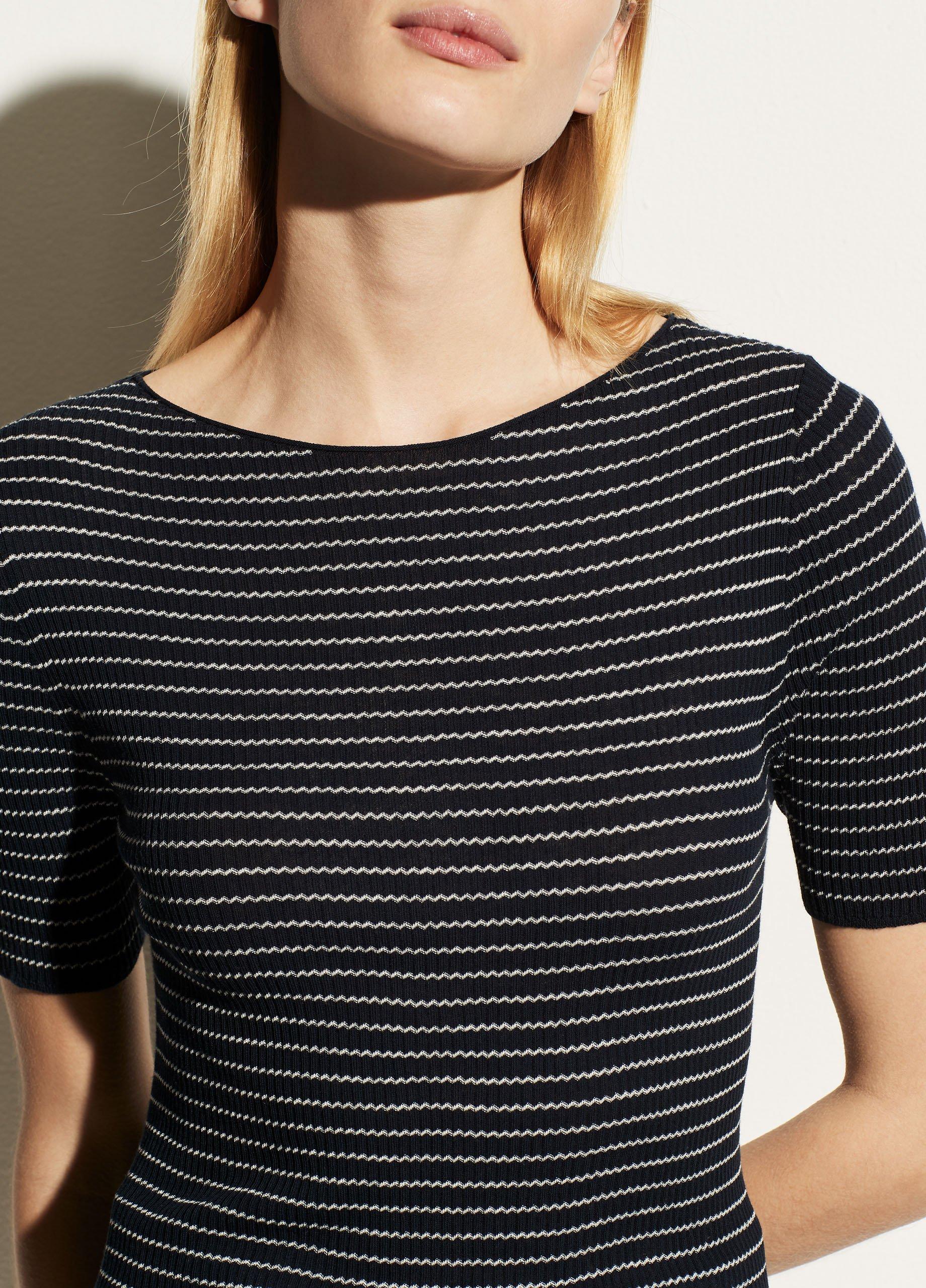 Stripe Ribbed Short Sleeve image number 0