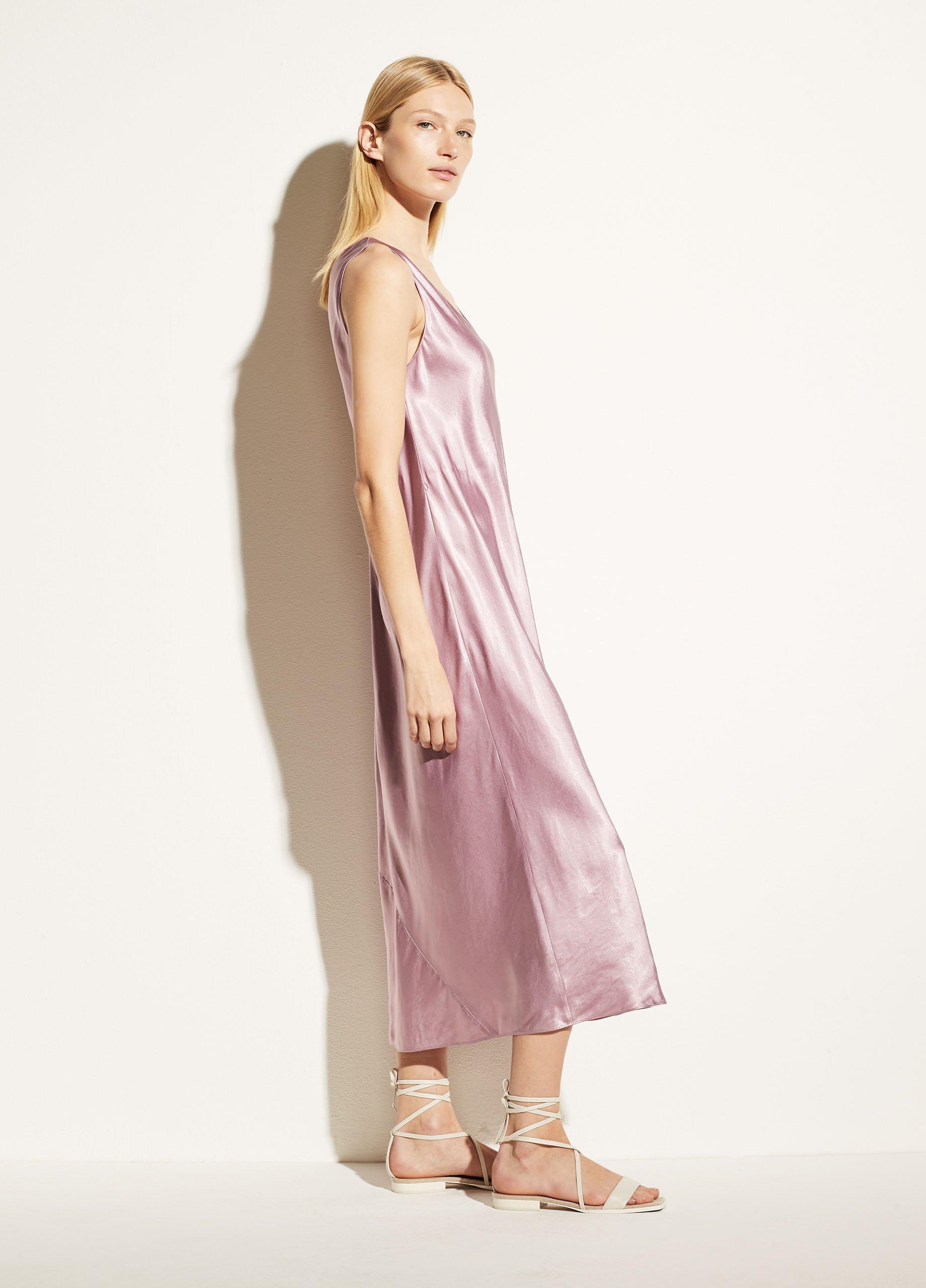 Double V-Neck Satin Slip Dress image number 1