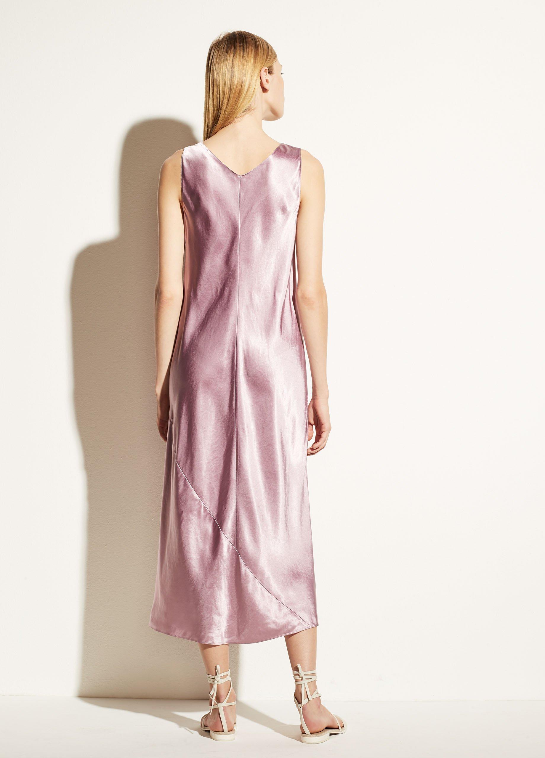 Double V-Neck Satin Slip Dress image number 2