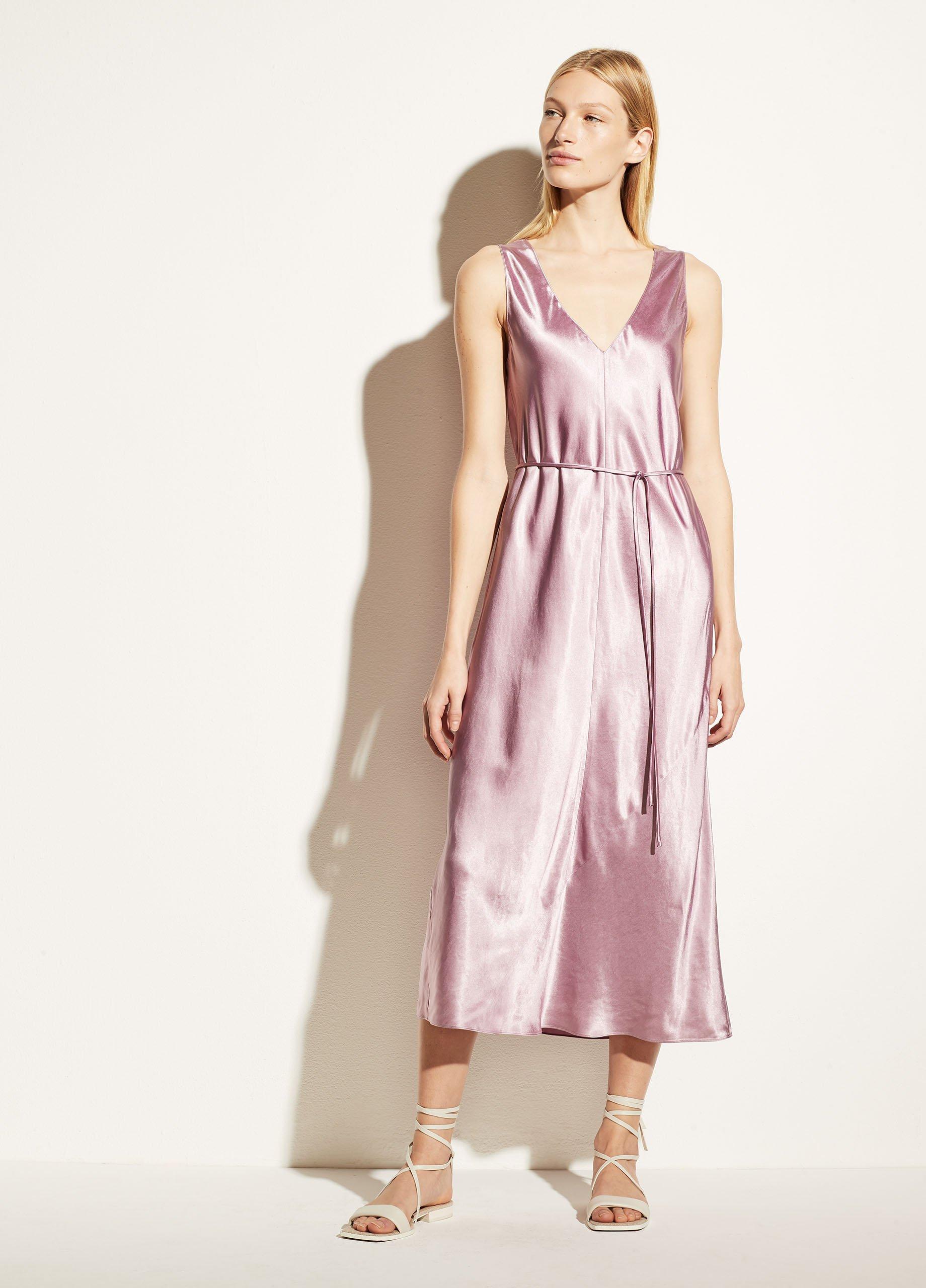 Double V-Neck Satin Slip Dress image number 3
