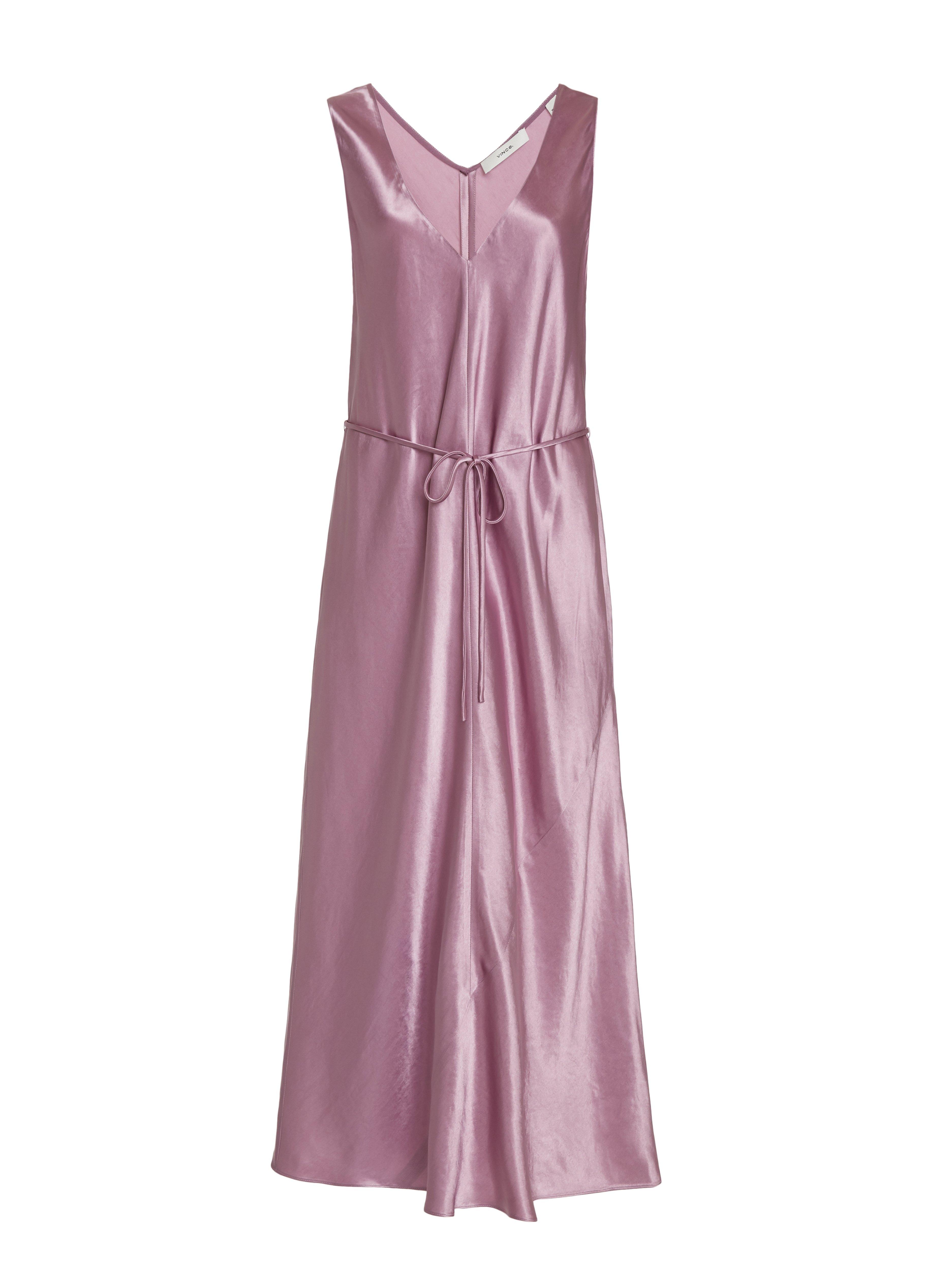 Double V-Neck Satin Slip Dress image number 4