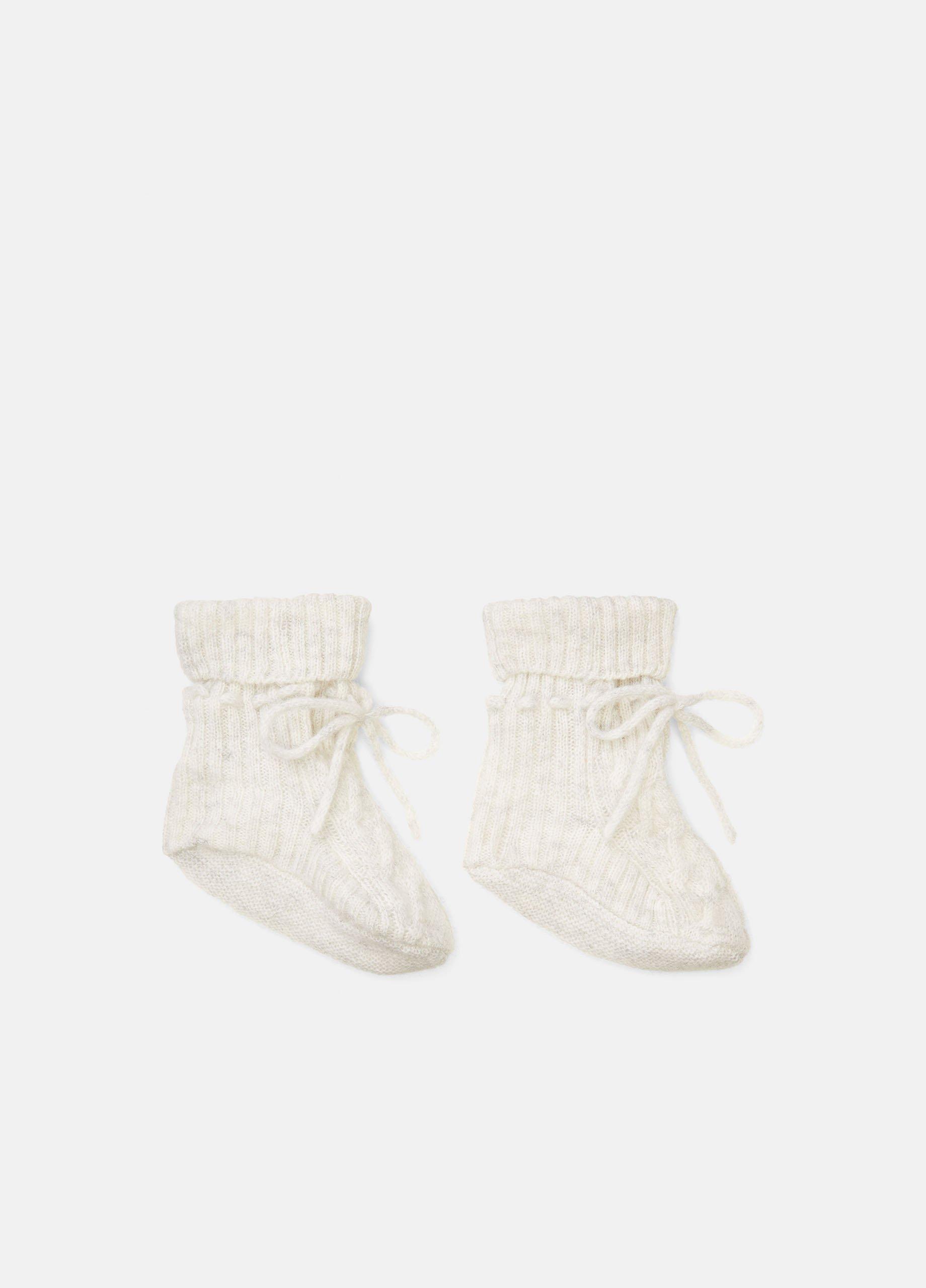 Baby Cashmere Cable Booties image number 0