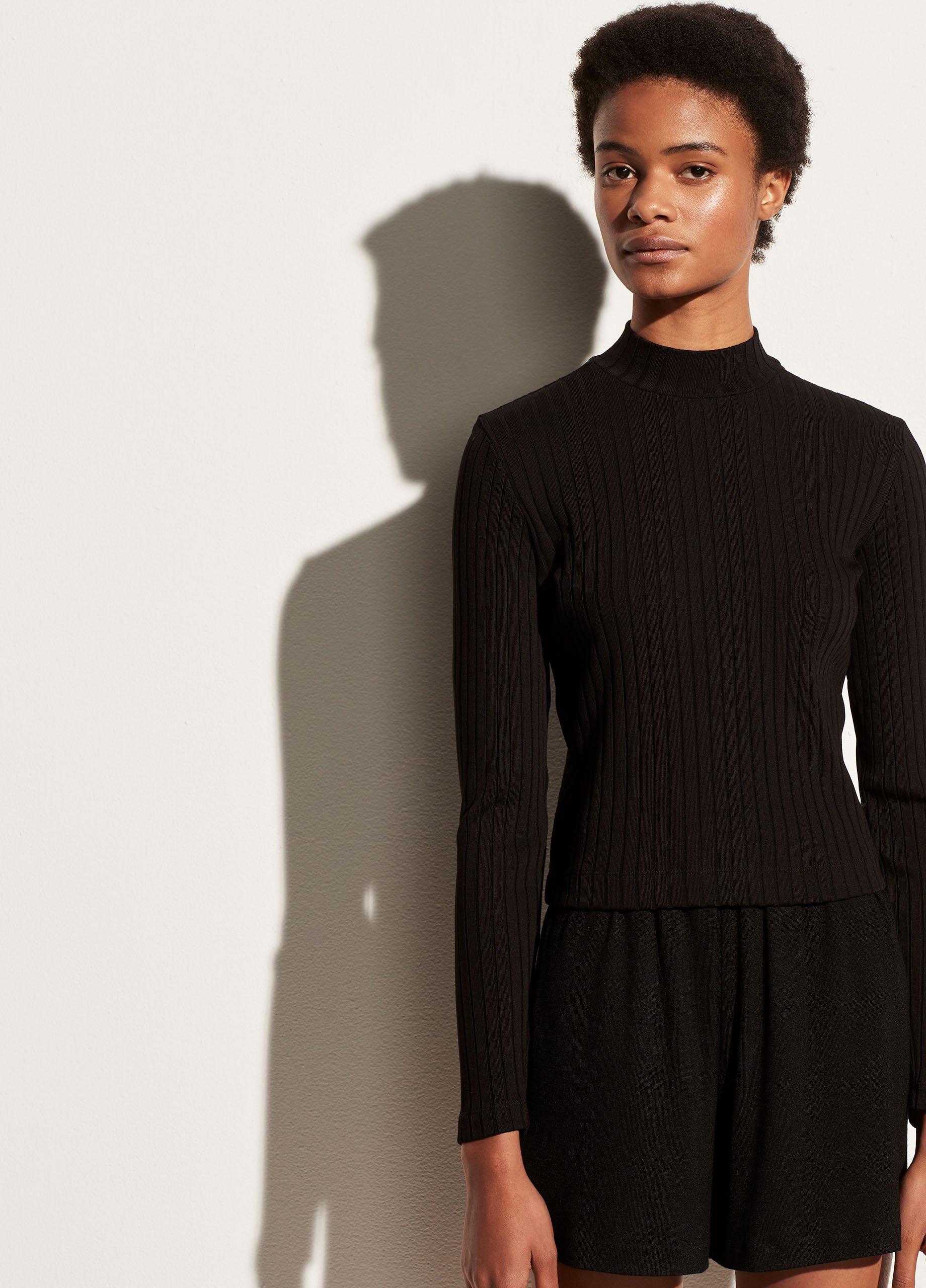 Ribbed Long Sleeve Mock Neck Pullover image number 0