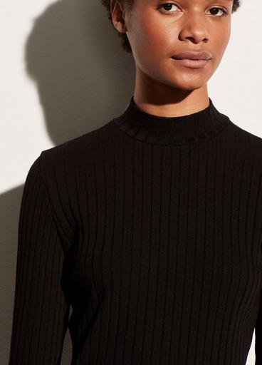 Ribbed Long Sleeve Mock Neck Pullover image number 1