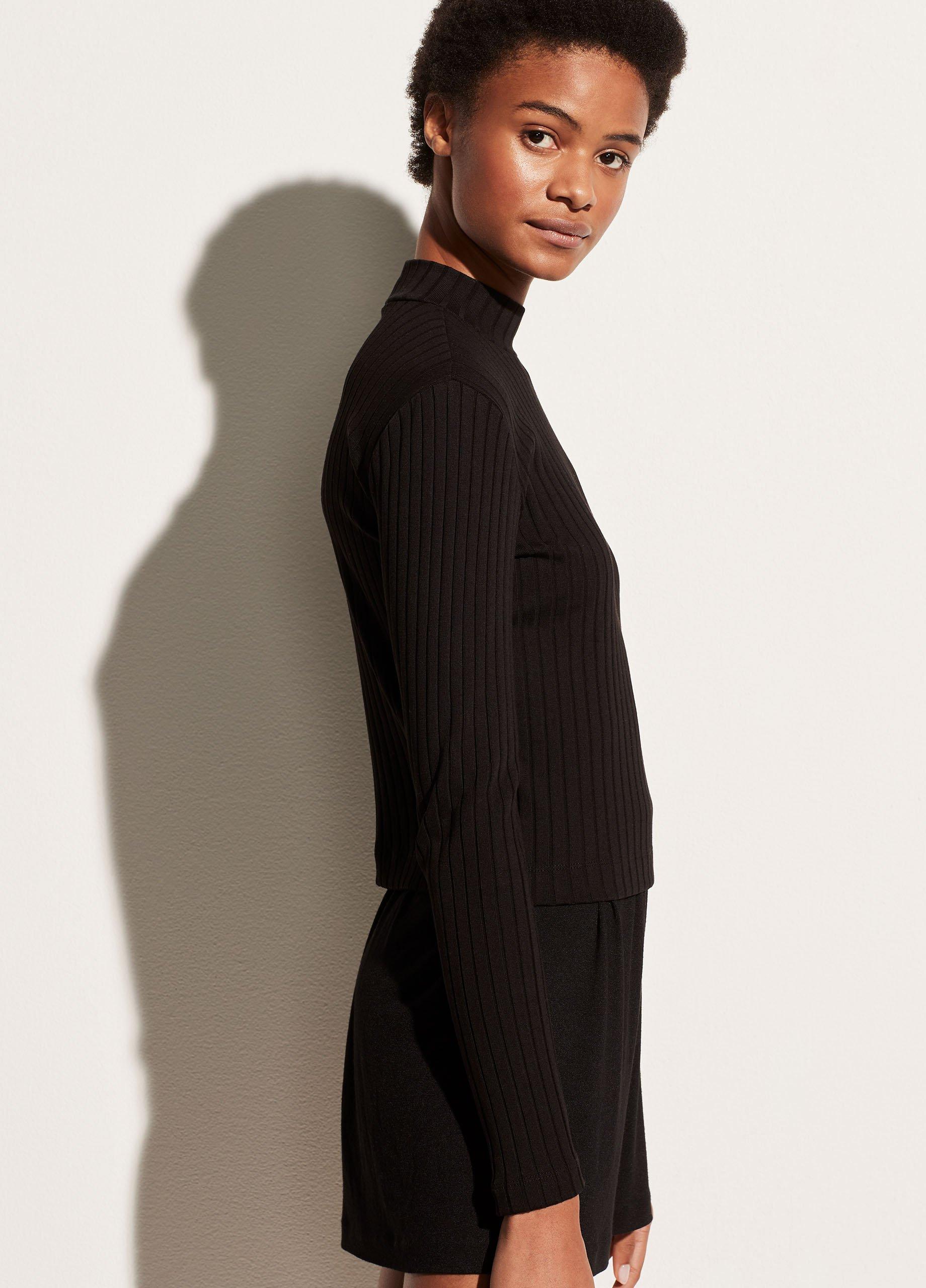 Ribbed Long Sleeve Mock Neck Pullover image number 2