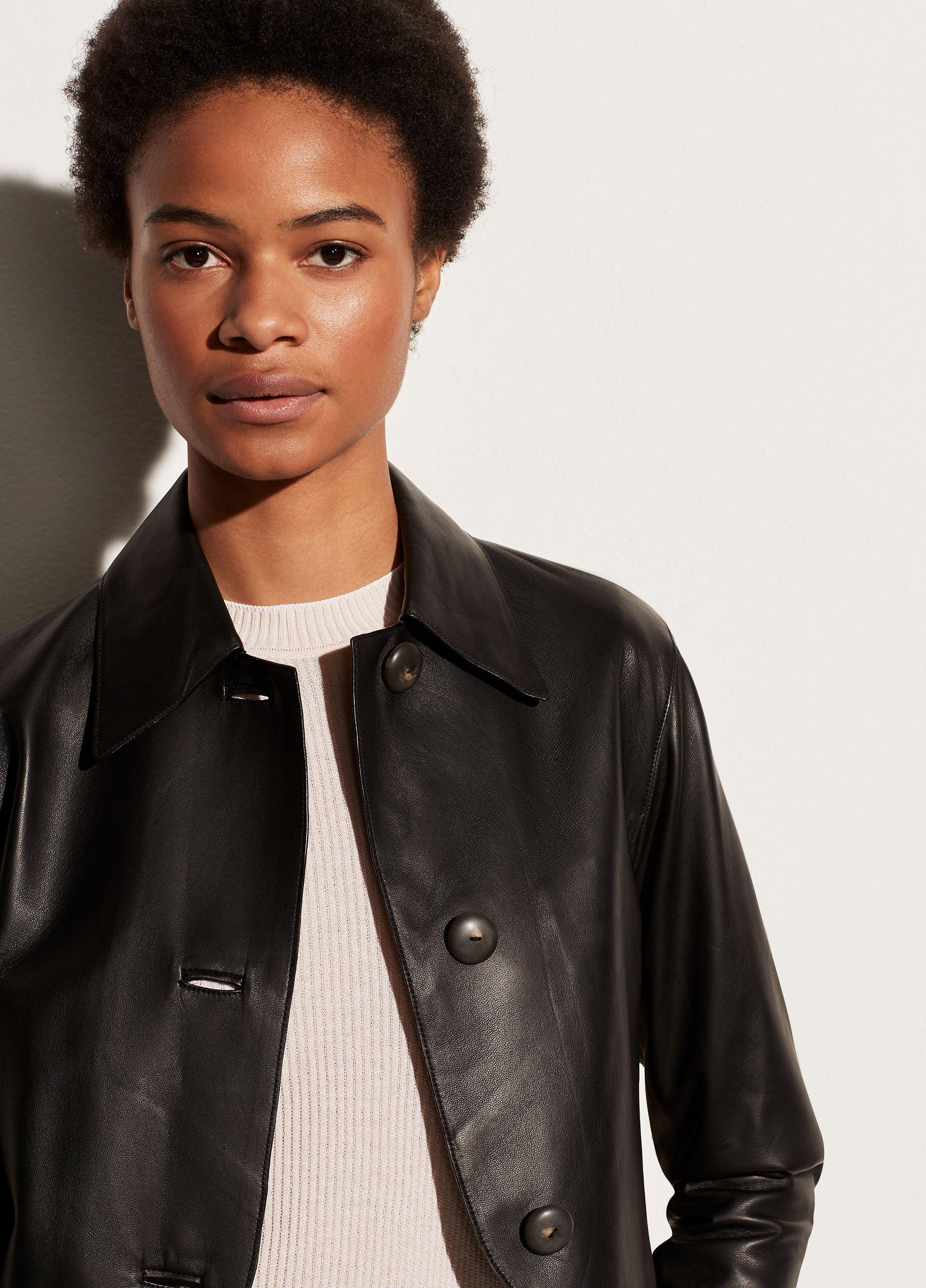 vince cropped leather jacket