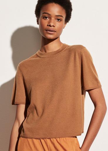 Wool Cashmere Easy Short Sleeve Crew image number 0