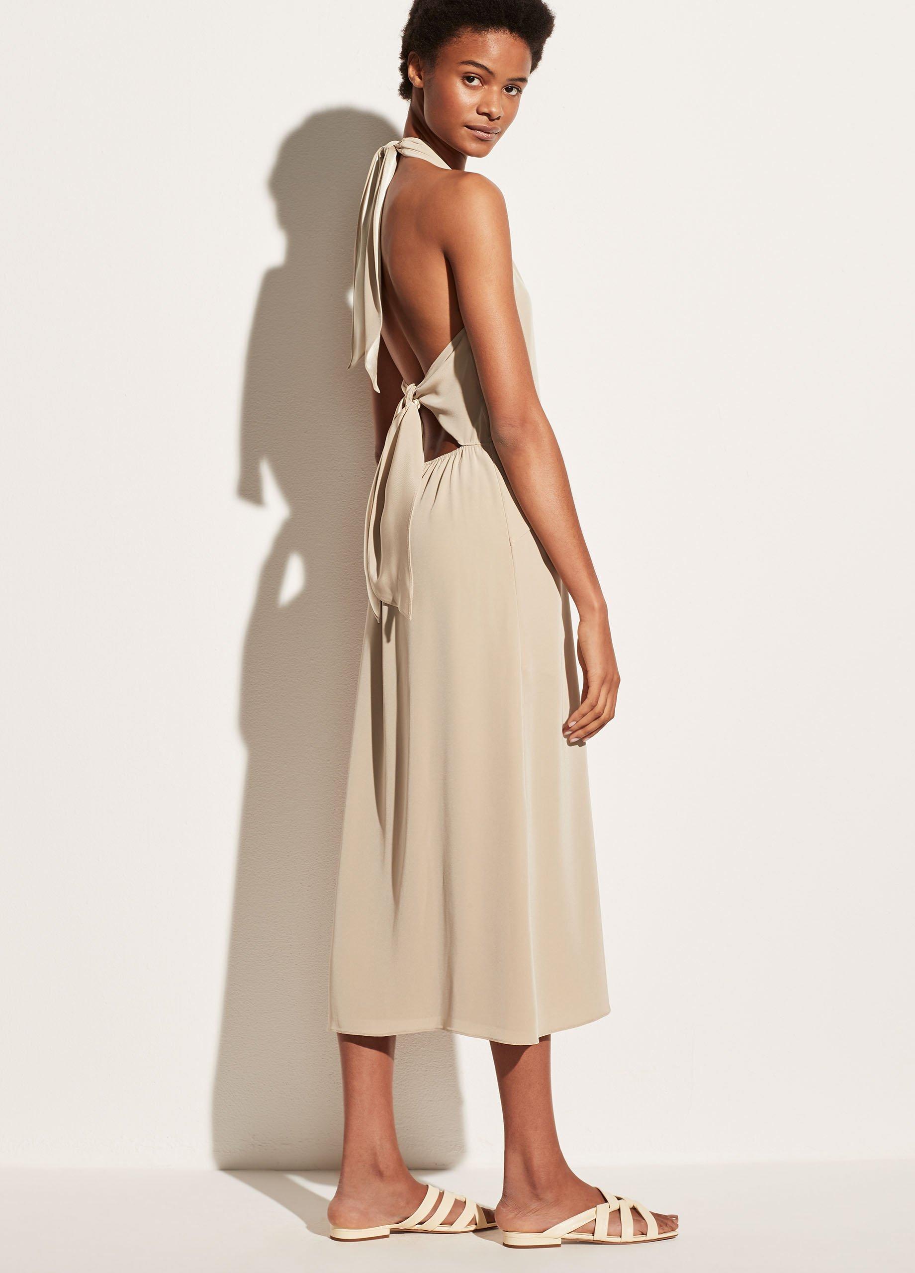 Tie Back Paneled Halter Dress image number 2