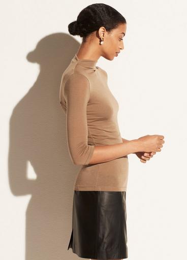 Double Layer Elbow Sleeve Mock Neck image number 2