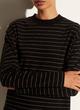Chalk Stripe Long Sleeve Mock Neck Pullover image number 0