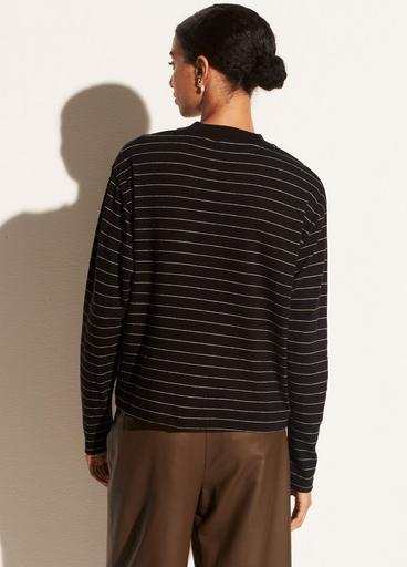 Chalk Stripe Long Sleeve Mock Neck Pullover image number 2
