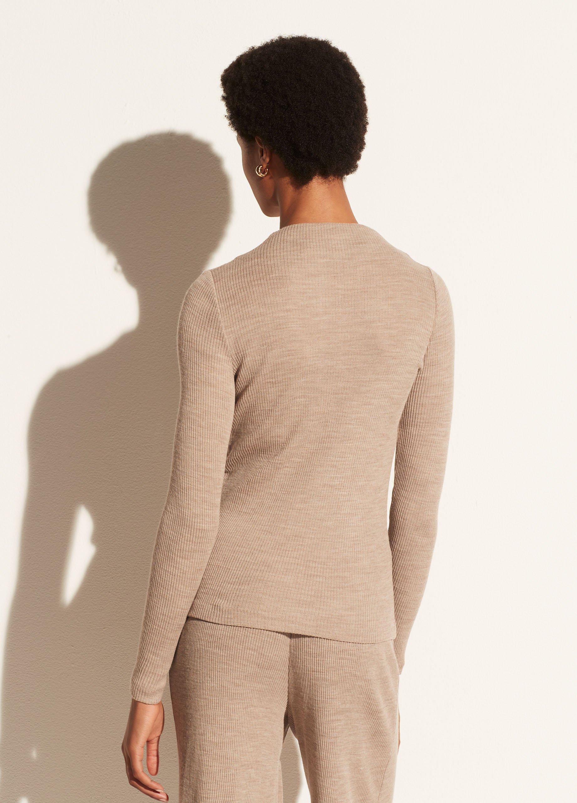 Ribbed Half Zip Mock Neck Long Sleeve image number 2