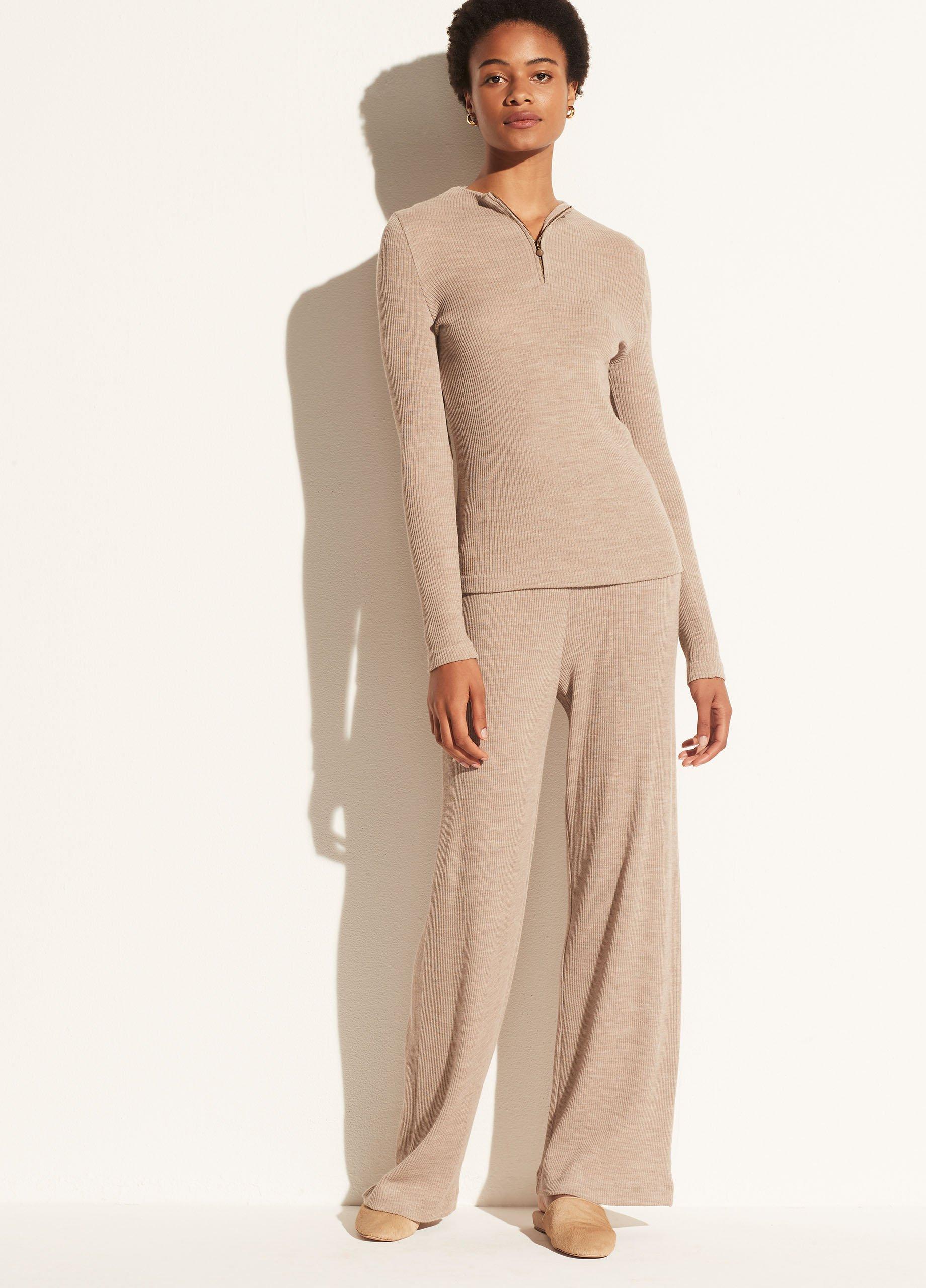 Ribbed Half Zip Mock Neck Long Sleeve image number 3