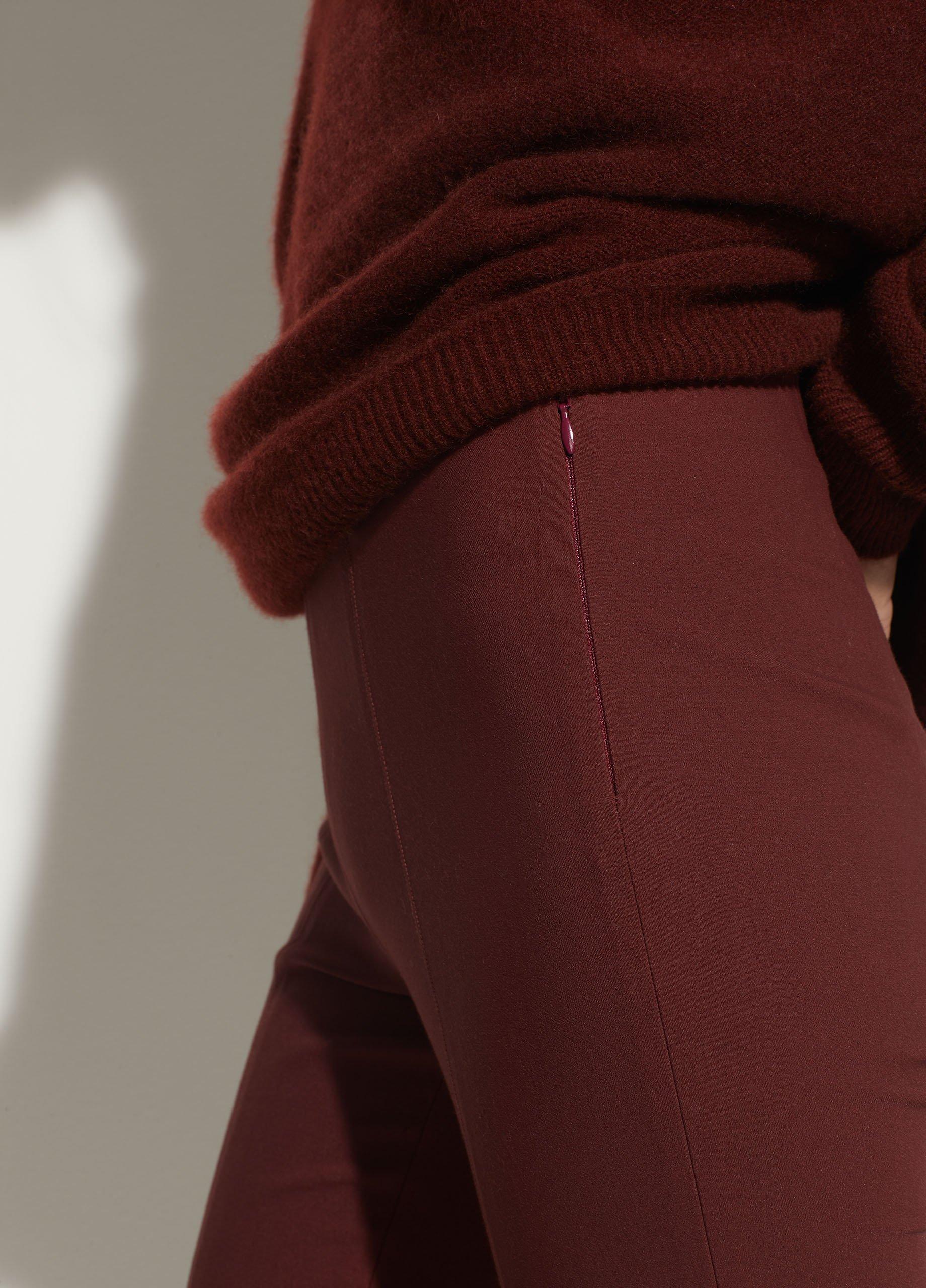 Burgundy PU Seam Front Leggings - Matalan