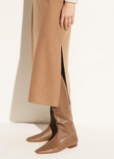 Brushed Flannel Side Slit Slip Skirt image number 1