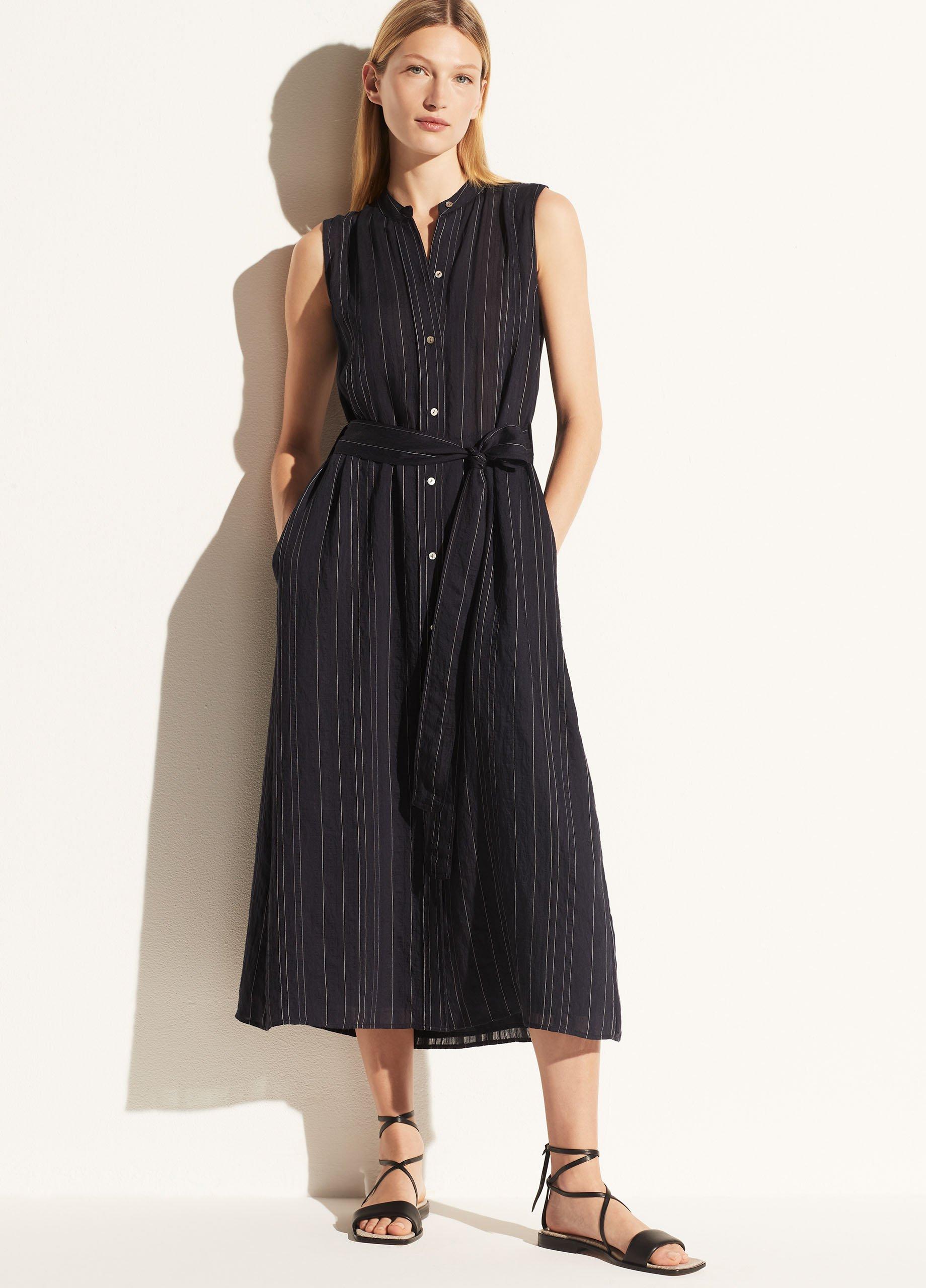 Drapey Stripe Shirt Dress in Vince Products Women | Vince