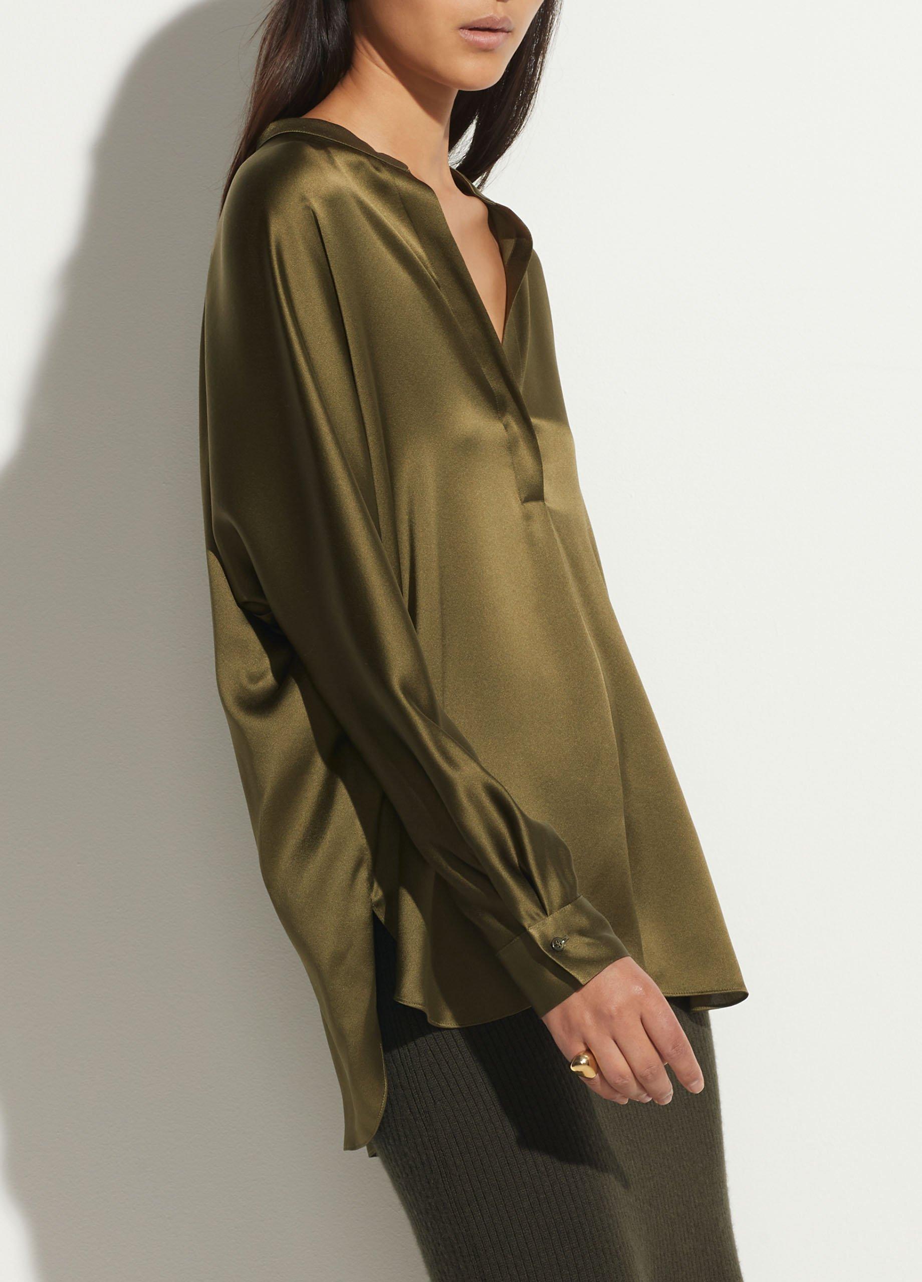 Silk Band Collar Blouse image number 2