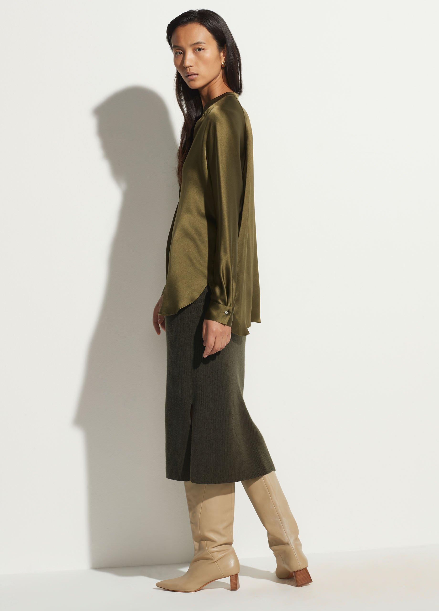 Silk Band Collar Blouse image number 3